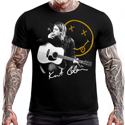 KURT COBAIN - Smoking Smile - černé pánské triko