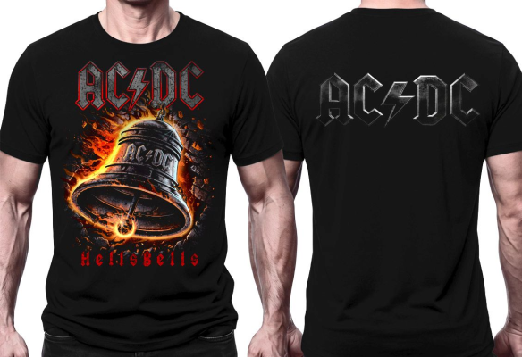 AC/DC - Hells Bells Fire Colour 2026 - černé pánské triko