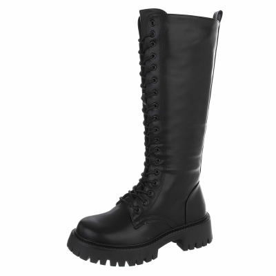 Dámské šněrovací boty - černé - SP313-blackSET